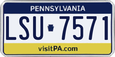 PA license plate LSU7571