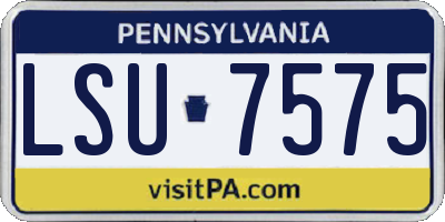 PA license plate LSU7575