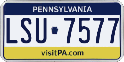 PA license plate LSU7577