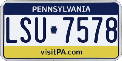PA license plate LSU7578