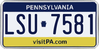 PA license plate LSU7581