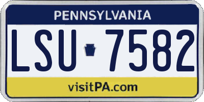 PA license plate LSU7582