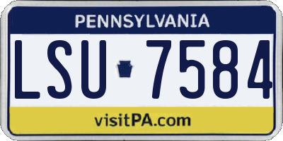 PA license plate LSU7584