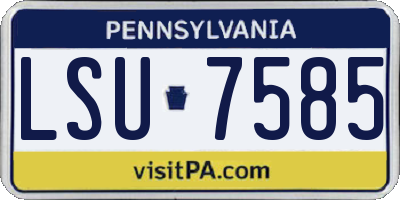 PA license plate LSU7585