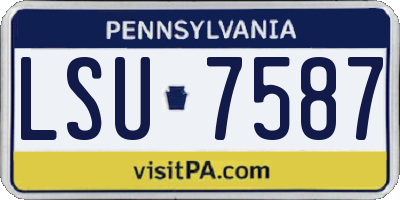 PA license plate LSU7587