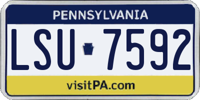 PA license plate LSU7592