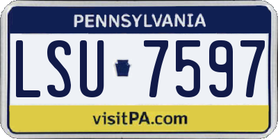 PA license plate LSU7597