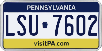PA license plate LSU7602