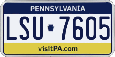 PA license plate LSU7605