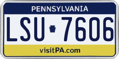 PA license plate LSU7606