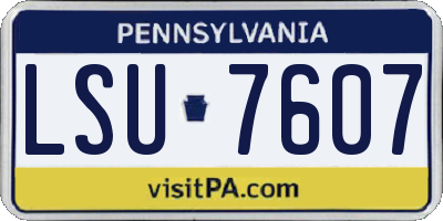 PA license plate LSU7607