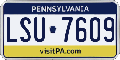 PA license plate LSU7609