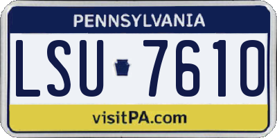 PA license plate LSU7610