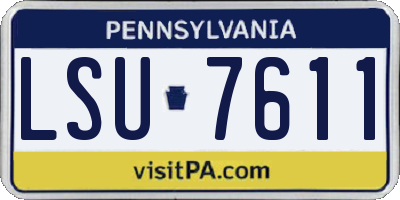 PA license plate LSU7611