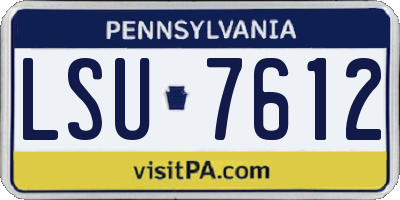 PA license plate LSU7612