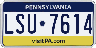 PA license plate LSU7614