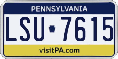 PA license plate LSU7615
