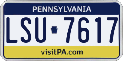 PA license plate LSU7617