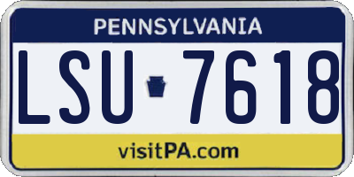 PA license plate LSU7618