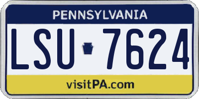 PA license plate LSU7624