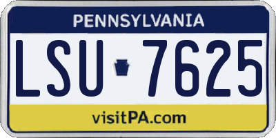 PA license plate LSU7625