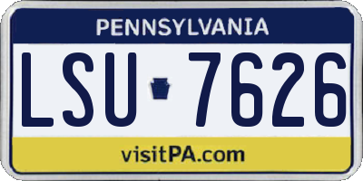 PA license plate LSU7626