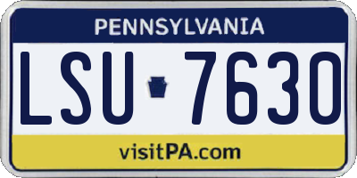 PA license plate LSU7630