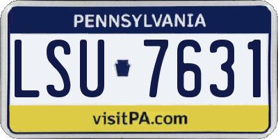 PA license plate LSU7631