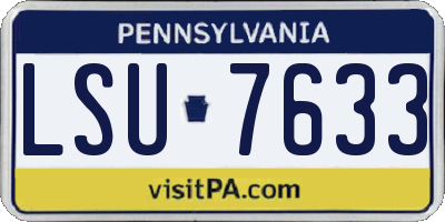 PA license plate LSU7633