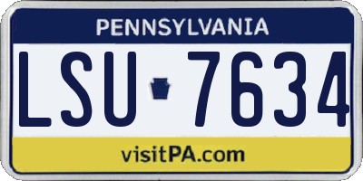PA license plate LSU7634
