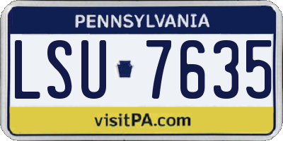PA license plate LSU7635