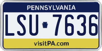 PA license plate LSU7636