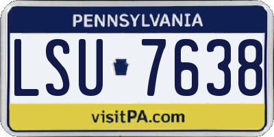 PA license plate LSU7638