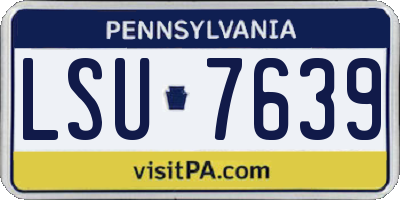 PA license plate LSU7639