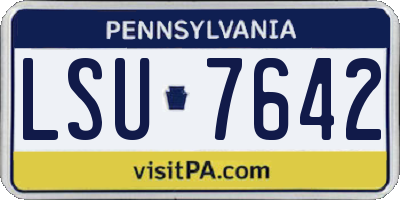 PA license plate LSU7642