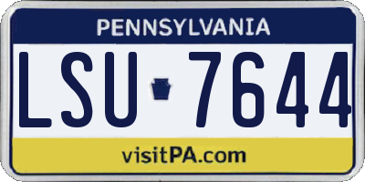 PA license plate LSU7644