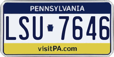 PA license plate LSU7646