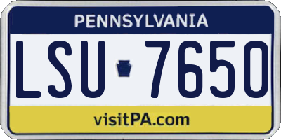 PA license plate LSU7650