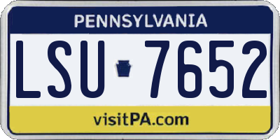 PA license plate LSU7652