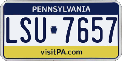 PA license plate LSU7657