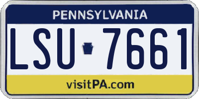 PA license plate LSU7661