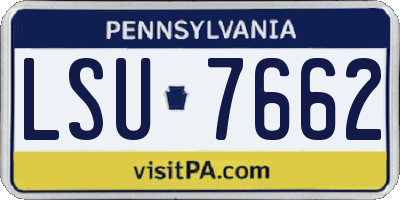 PA license plate LSU7662