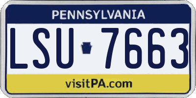PA license plate LSU7663
