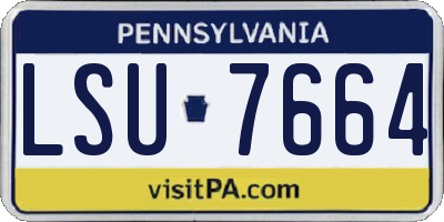 PA license plate LSU7664