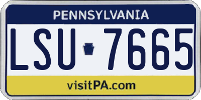 PA license plate LSU7665