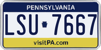 PA license plate LSU7667