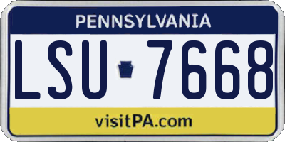 PA license plate LSU7668