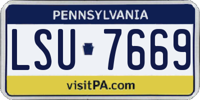 PA license plate LSU7669