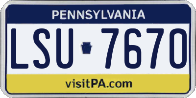 PA license plate LSU7670