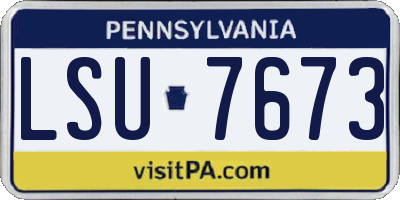 PA license plate LSU7673
